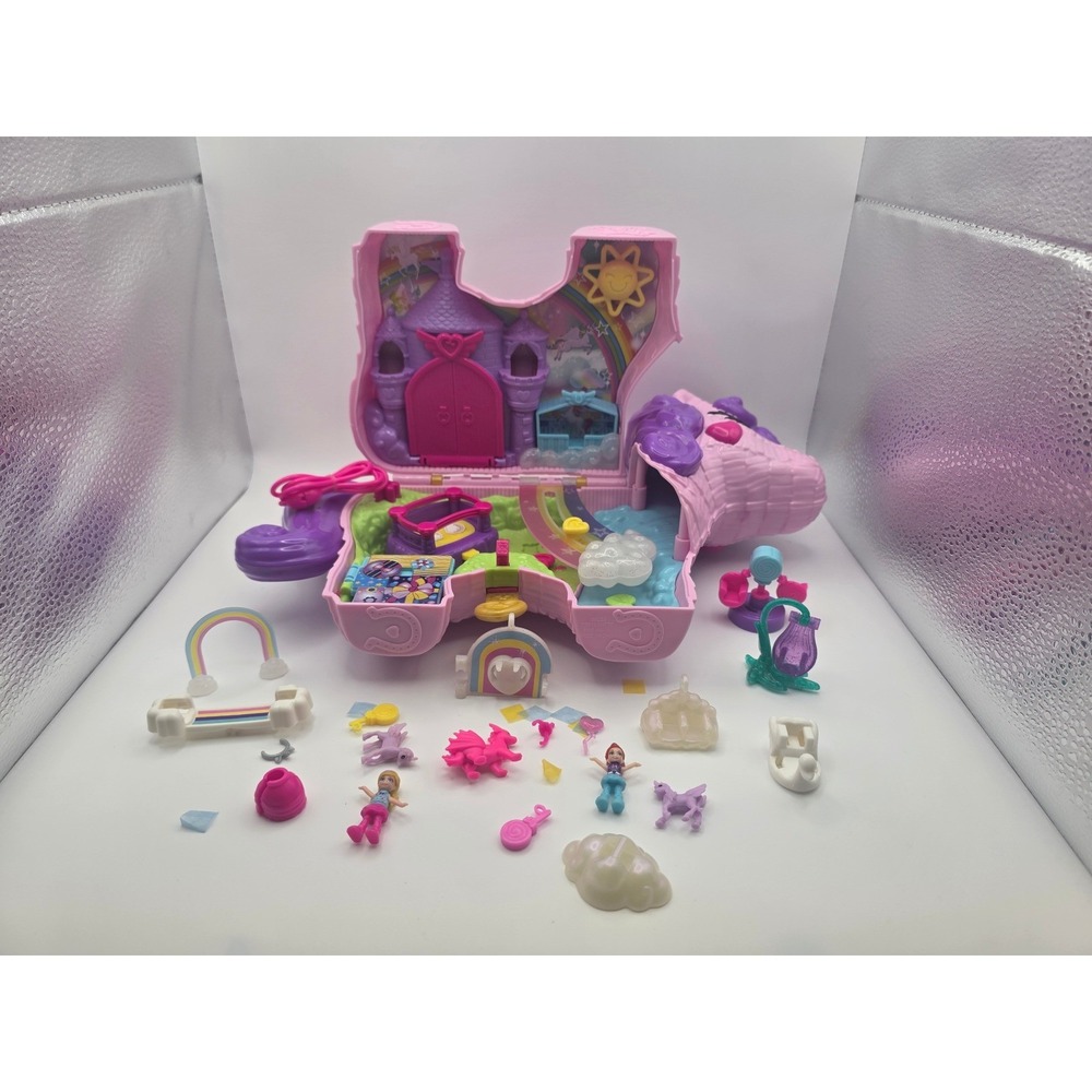 Polly Pocket Unicorn Party Playset Large Pinata Case with Dolls and Accessories